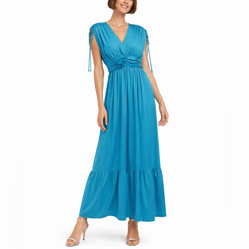 French Connection Ocean Depths Satin Maxi Dress - Size 4 (NWT)